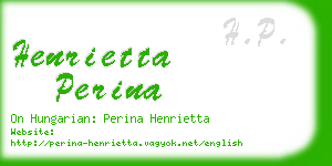 henrietta perina business card